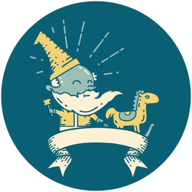 Dövme stili Noel Baba karakterinin ikonu oyuncak yapıyor.