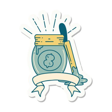 Dövme stili fıstık ezmesi çıkartması.