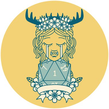 Retro Dövme Tarzı Ağlayan Ork Druid karakteri