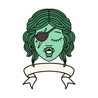 Sancaklı Retro Dövme Biçimli Ork karakter yüzü