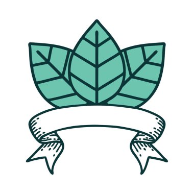 Yaprak sancağıyla geleneksel dövme