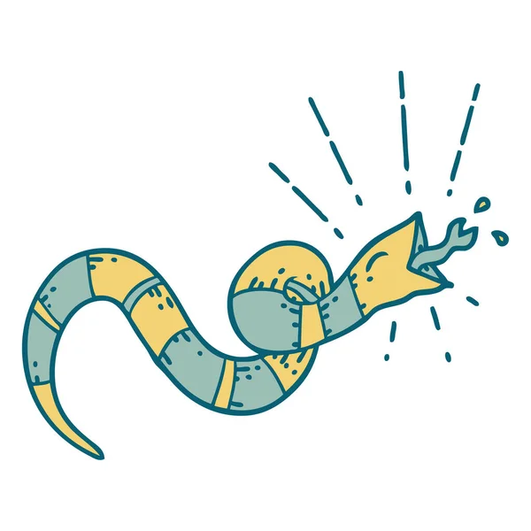 传统纹身风格响尾蛇的图解 — 图库矢量图片