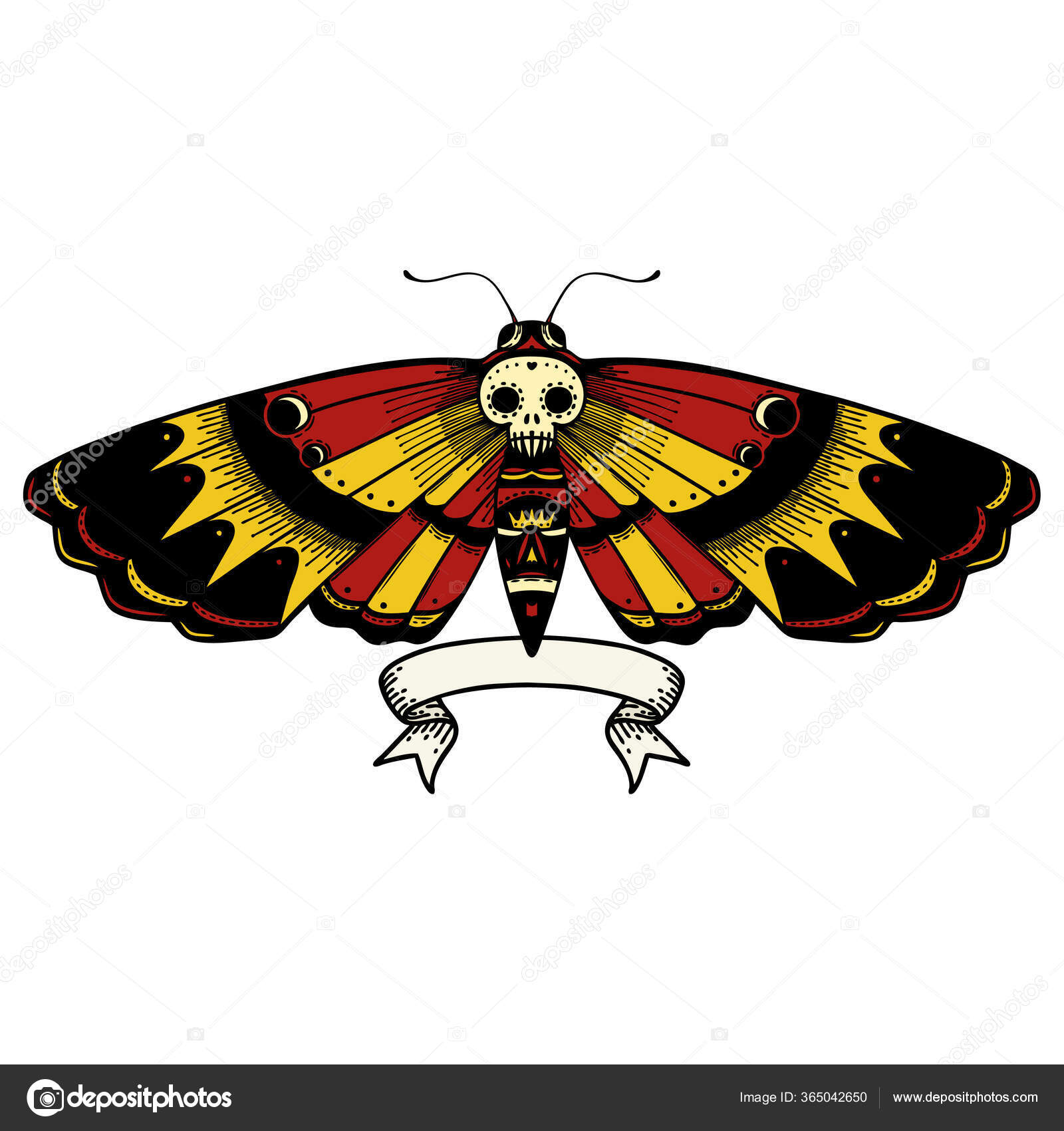Deaths head moth Vector Art Stock Images | Depositphotos