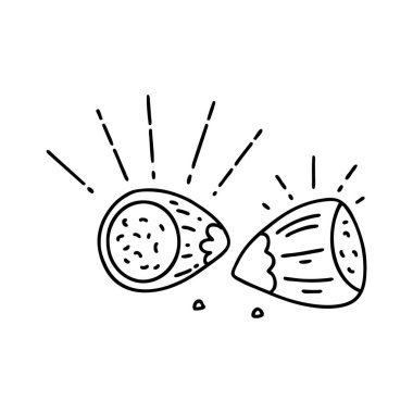 Geleneksel siyah çizgili dövme tarzı fındık.