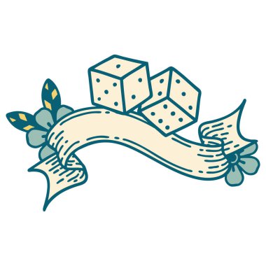 Şans sancağıyla geleneksel dövme