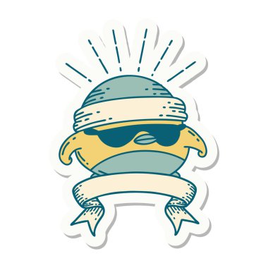 Dövme stili çıkartması. Havalı Robin.