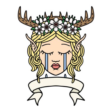 Retro Dövme Biçimli Elf Karakter Yüzü