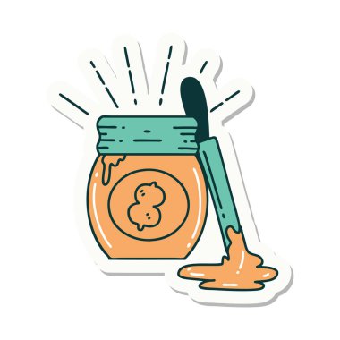 Dövme stili fıstık ezmesi çıkartması.