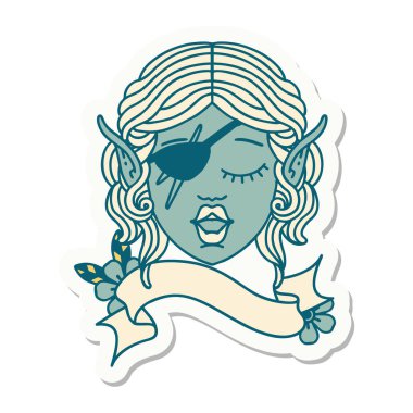 Cüce karakter suratlı bir elf çıkartması