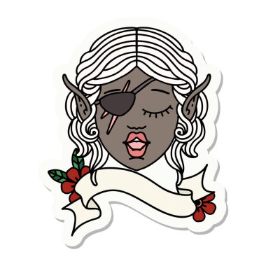 Cüce karakter suratlı bir elf çıkartması