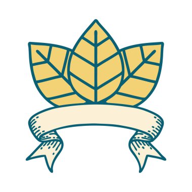 Yaprak sancağıyla geleneksel dövme