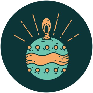 Dövme stili Noel süsü ikonu