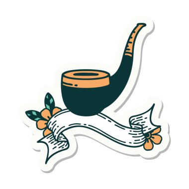 Sigara tiryakisi pankartı olan dövme stili.