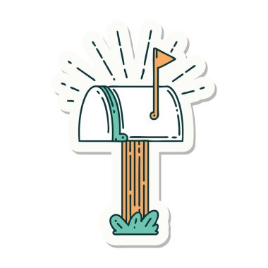 Dövme stili kapalı posta kutusu etiketi