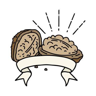 Dövme stili ceviz kabuklu parşömen.