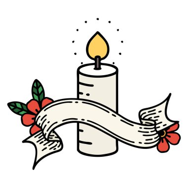 Geleneksel dövmeli bir mum sancağıyla