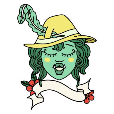 Retro Dövme Biçimli Ork Ozan karakteri 