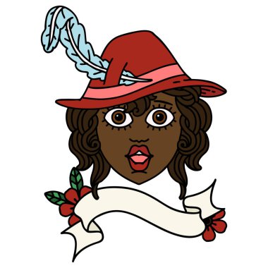 Retro Dövme Tarzı İnsan Ozan karakter yüzü