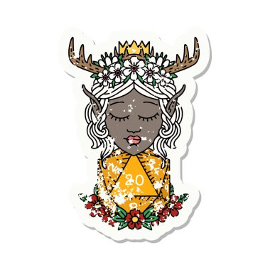 Retro Dövme Tarzı Nautral 20 zarlı Elf Karakteri