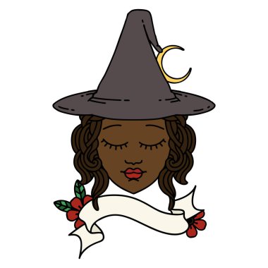 Retro Dövme Tarzı İnsan Cadı Yüzü