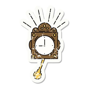 Yıpranmış eski dövme stili bir saat.