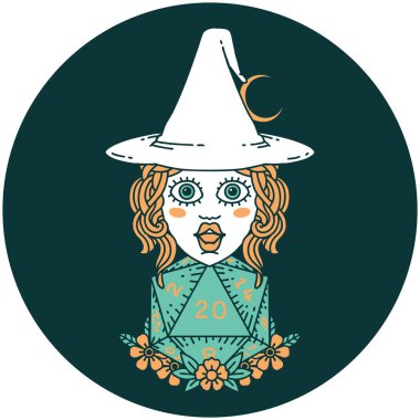 Doğal yirmilik zarlı insan cadı ikonu