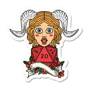 Doğal yirmilik zarla yapıştırılmış etiket.