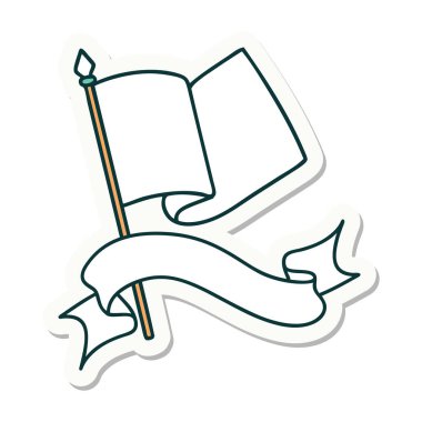 bayrak sancağıyla dövme stili etiketi