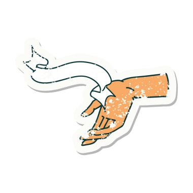 Bir el sancağıyla eski bir etiket