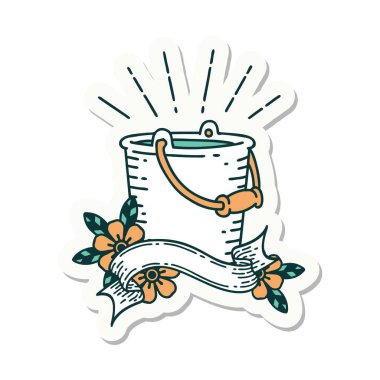 Dövme stili bir kova su.