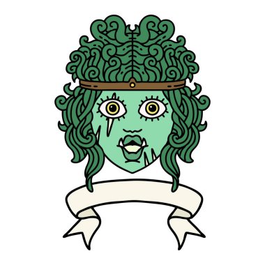 Sancaklı Retro Dövme Biçimi Ork barbar karakter yüzü