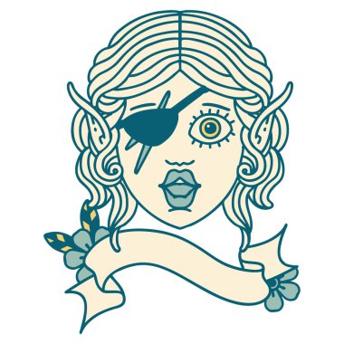 Retro Dövme Tarzı Elf düzenbaz karakter yüzü