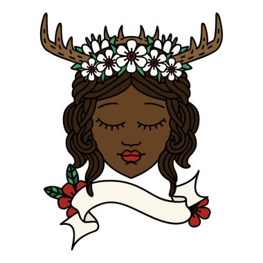 Retro Dövme Biçimli İnsan Druid