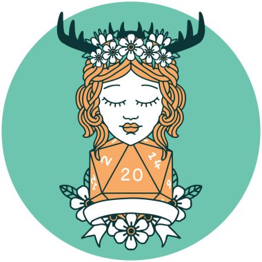 Doğal 20 rulolu insan Druid ikonu