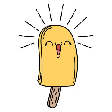 Geleneksel dövme tarzı buz lolipopunun bir örneği.