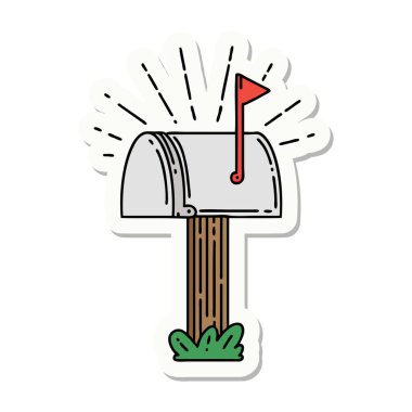 Dövme stili kapalı posta kutusu etiketi