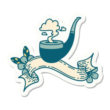 Sigara tiryakisi pankartı olan dövme stili.