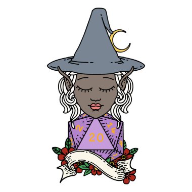 Retro Dövme Biçimli 20 zarlı elf büyüsü karakteri