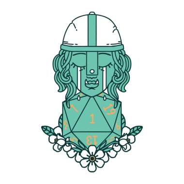 Retro Dövme Tarzı Ağlayan Ork Savaşçısı karakteri