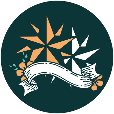 Yıldızların sancağıyla dövme biçimi simgesi