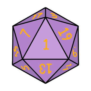 Retro Dövme Biçimi Doğal 1D20 zar atma