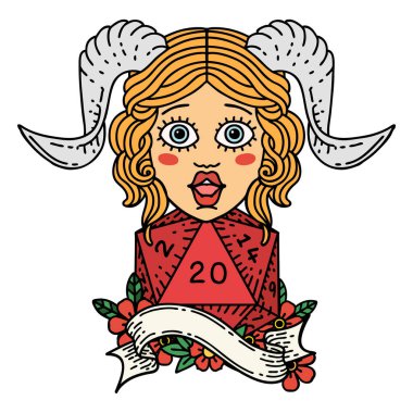 Retro Dövme Biçimi Doğal yirmilik zar atma ile düzenleme