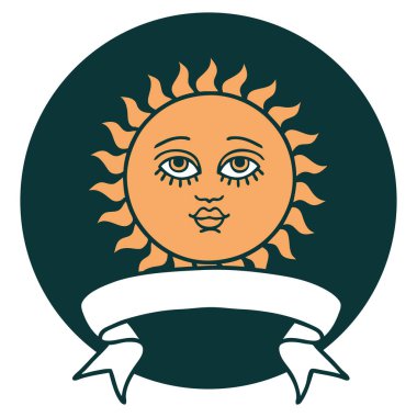 Yüzü güneşli bir dövme simgesi