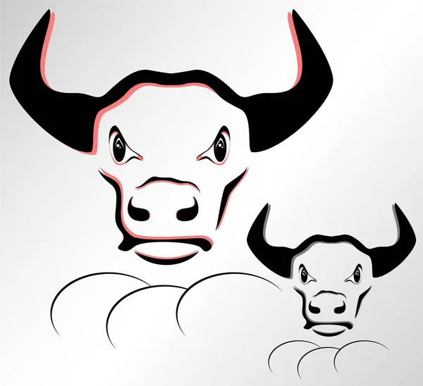 Ilustrace z Býčí hlava na bílém pozadí — Stockový vektor