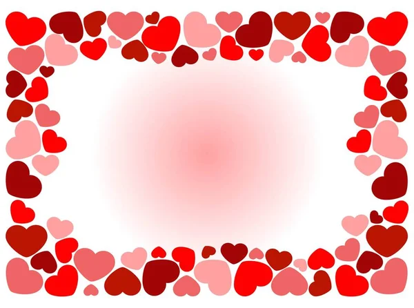 Serca Tworząc Ramkę Walentynki — Zdjęcie stockowe
