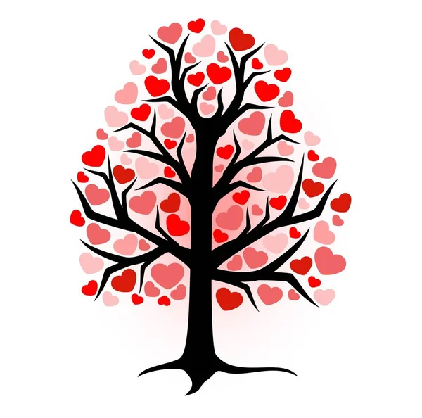 Abbildung Ebenholz Mit Roten Herzen Auf Weißem Hintergrund — Stockfoto