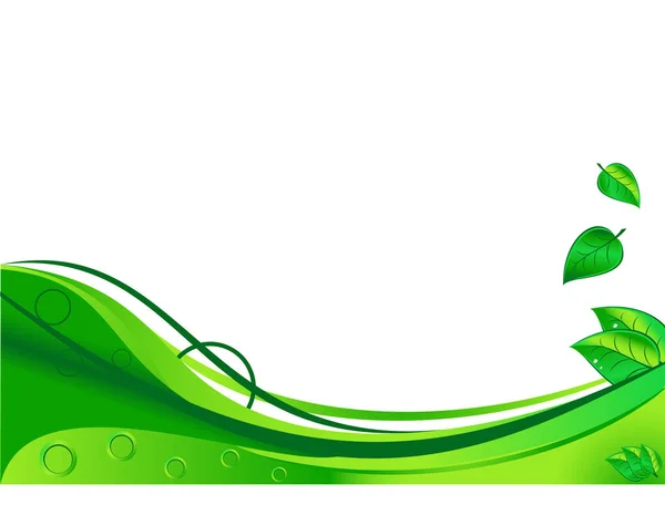 Яскраве Красиве Зелене Листя Білому Фоні Ілюстрація Фону — стоковий вектор