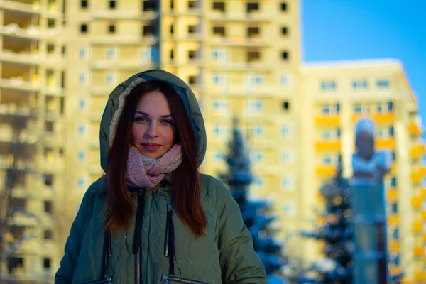 Bir kış akşamında bir kızın portresi.