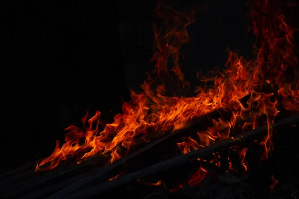 Bonfire Outdoors Evening — Stockfoto