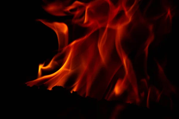 Bonfire outdoors in the evening